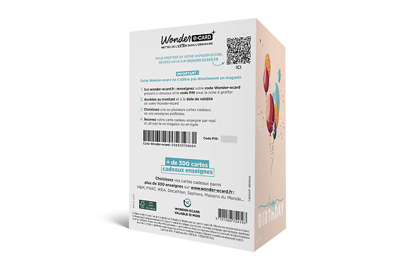 Carte de vœux 2 en 1 Happy Birthday Ballons