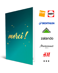 Carte de vœux 2 en 1 Merci
