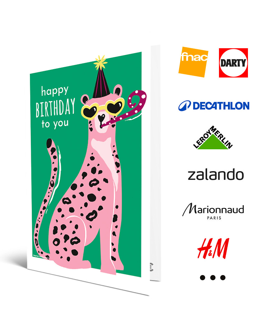 Carte de vœux 2 en 1 Happy Birthday To You