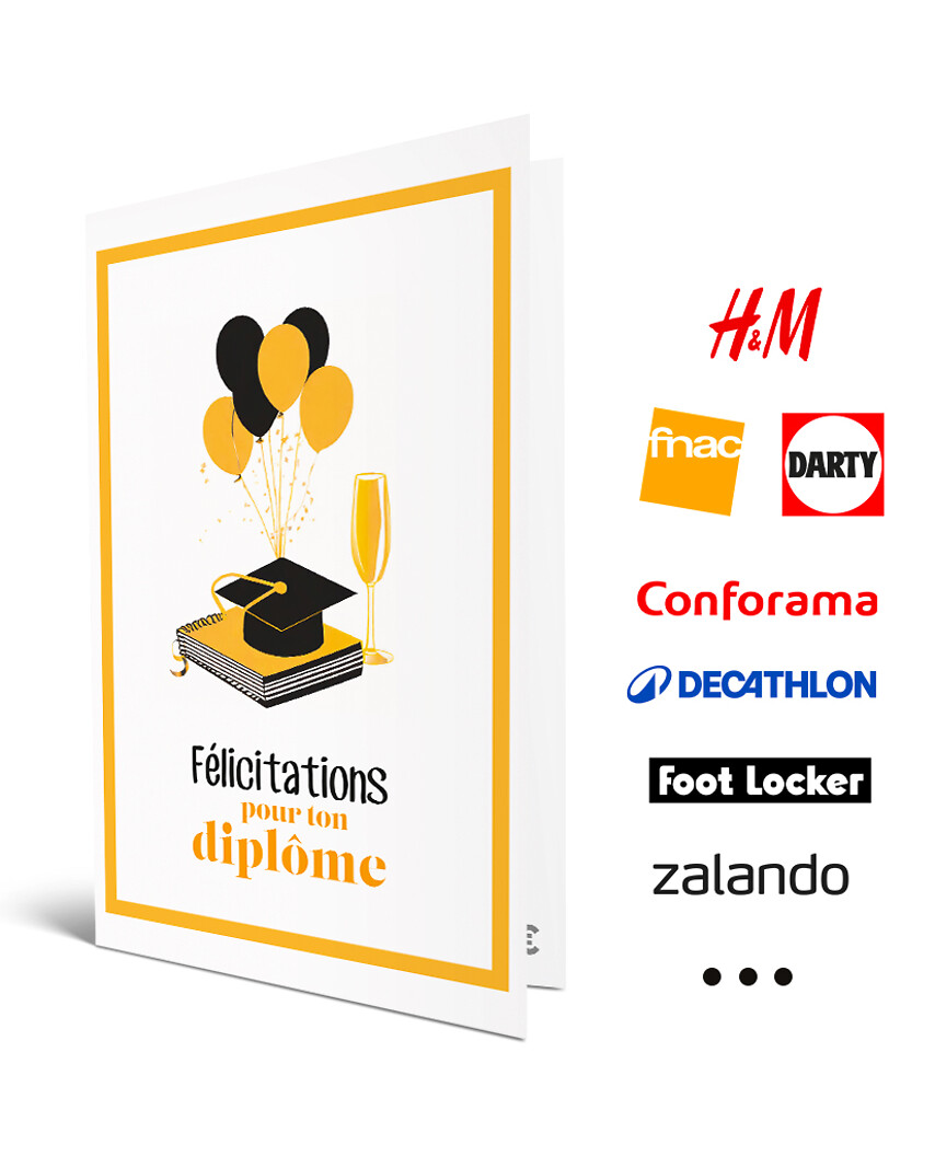 Carte de vœux 2 en 1 Félicitations pour ton diplôme