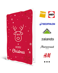 Carte Merry Christmas Renne - Format Carte de vœux