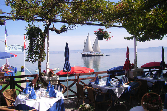 Un repas en duo à l'Hôtel Les Cygnes à Évian-les-Bains (74)