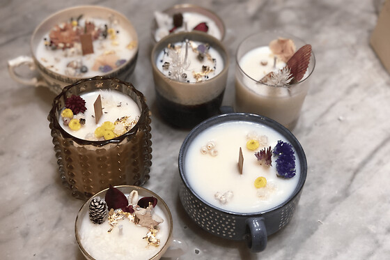 Atelier bougie fleurie et parfumée à Paris 10ème