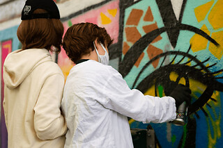 Atelier graffiti mural à Paris 14ème